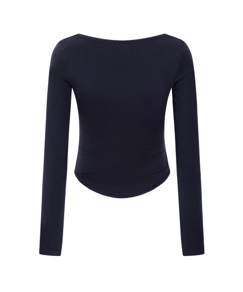 Romy Logo Long Sleeve Top (Navy)