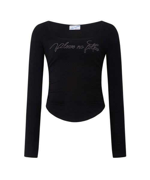 Romy Logo Long Sleeve Top (Black)