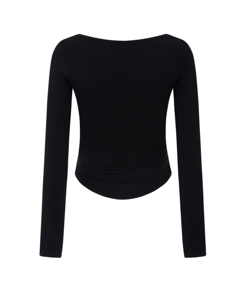 Romy Logo Long Sleeve Top (Black)