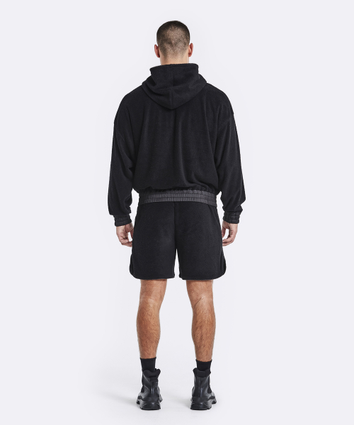 Terry hoodie zip-up - Black