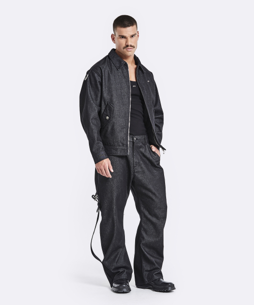 Cargo denim jacket - Black
