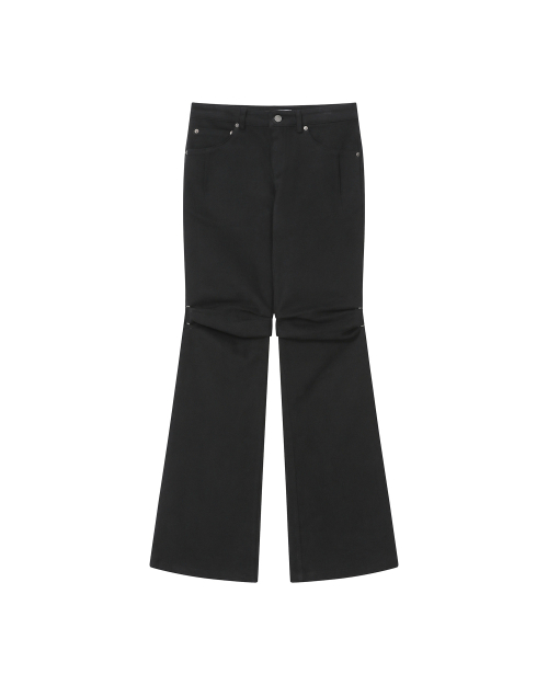 Shifted snap pants BLACK