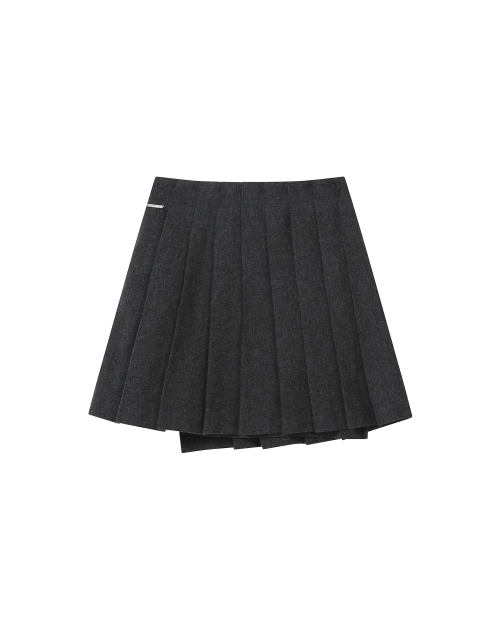 Wabi origami pleats midi skirt CHARCOAL