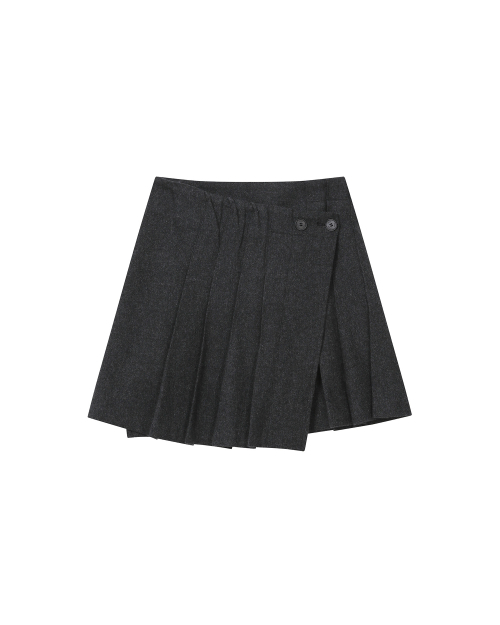 Wabi origami pleats midi skirt CHARCOAL