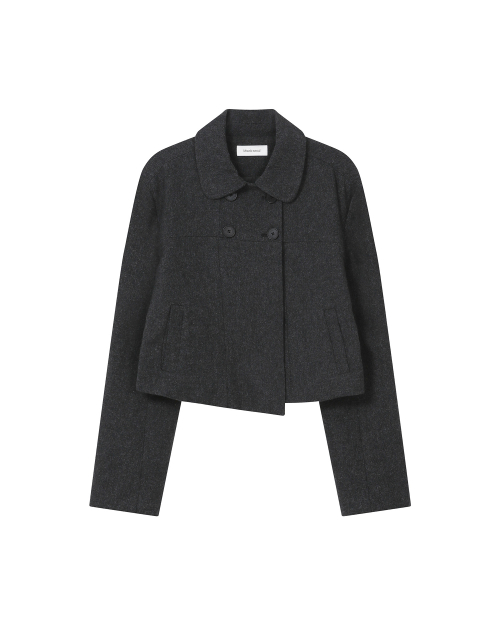 Wabi Round collar double jacket CHARCOAL