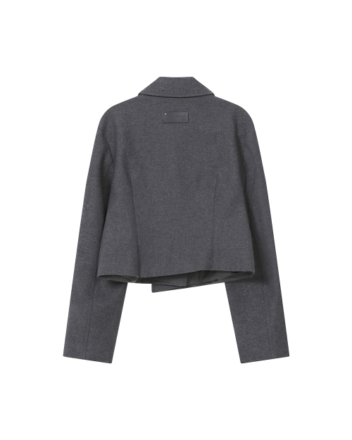 Wabi Round collar double jacket DARK GREY