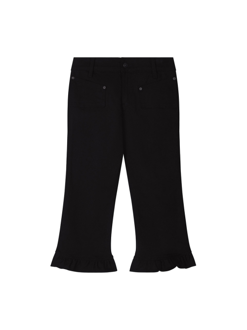 FRILL CAPRI PANTS BLACK