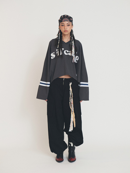 OVERSLASH CARGO PANTS BLACK