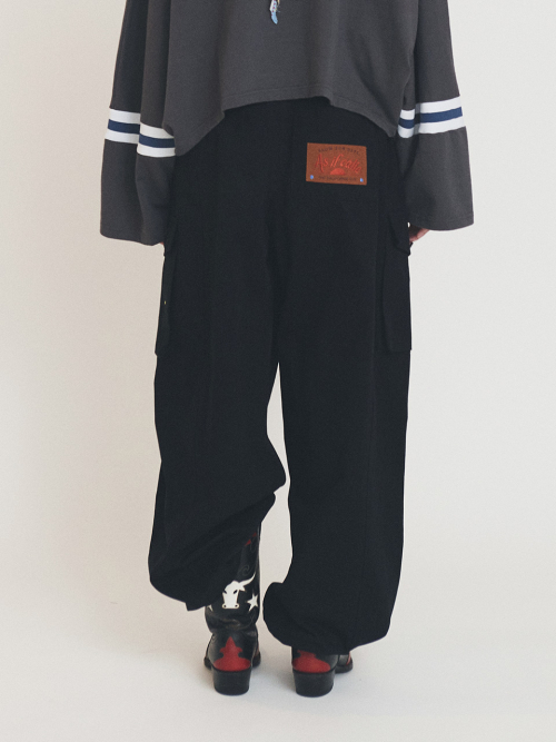 OVERSLASH CARGO PANTS BLACK