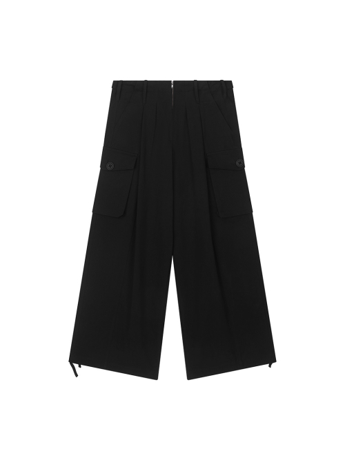 OVERSLASH CARGO PANTS BLACK