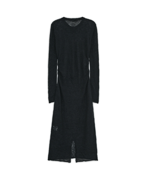 Mohair Maxi Knit One-piece, BLACK