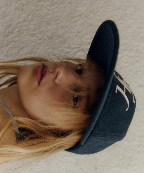 WOOL BLEND TH APPLIQUE LOGO DEEP-FIT 6-PANEL CAP_NAVY
