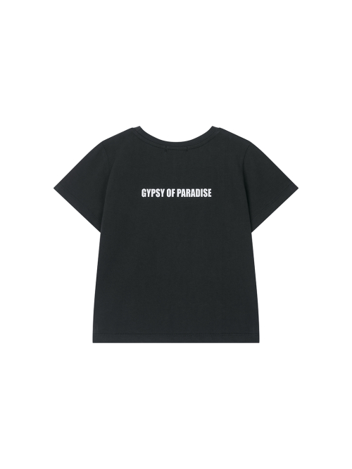 STICKER BOMB CALIE CROP T-SHIRT CHARCOAL