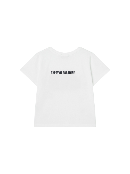 STICKER BOMB CALIE CROP T-SHIRT WHITE
