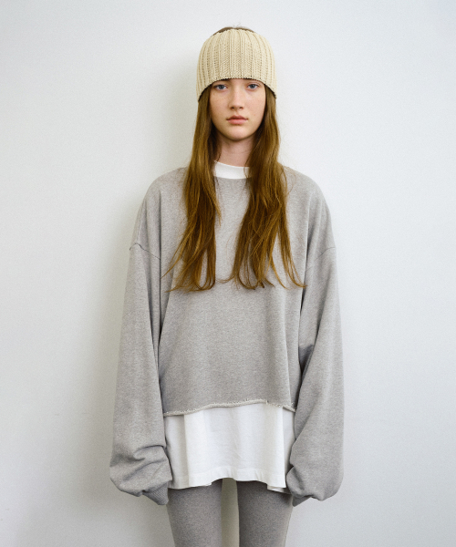 BENJI CUT SWEATSHIRT (MELANGE GRAY)