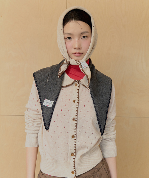 LACE KNIT TRIANGLE SCARF - 3 colors