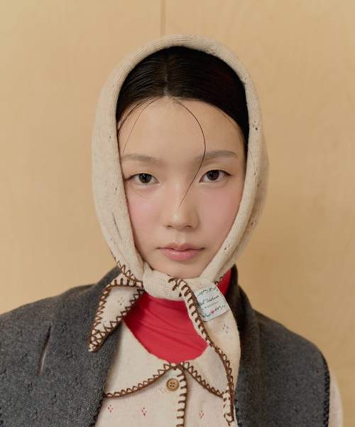 LACE KNIT TRIANGLE SCARF - 3 colors