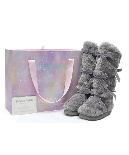 [X SUSAN FANG] FURRY LONG BOOTS - 2 colors