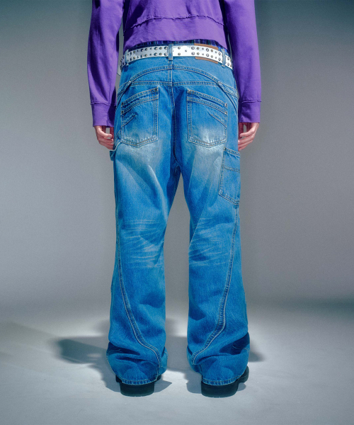 ENDRICK DAMAGED DENIM PANTS LIGHT BLUE