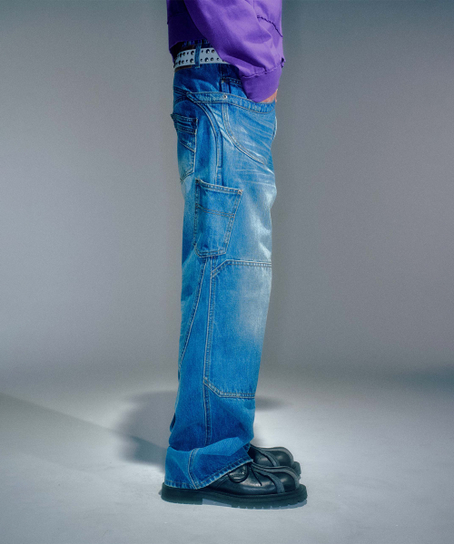 ENDRICK DAMAGED DENIM PANTS LIGHT BLUE