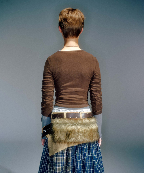 WOMEN WORKSHOP VINTAGE LONG SLEEVE TOP BROWN