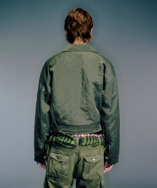 MEN MATTY QUILTED BOMBER JACKET KHAKI