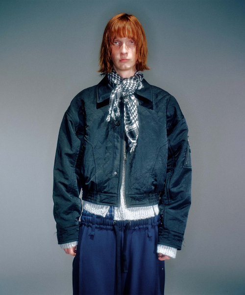 MEN MATTY QUILTED BOMBER JACKET BLACK