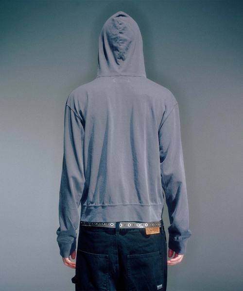 MEN WORKSHOP SLIM HOODIE ZIP-UP CHARCOAL