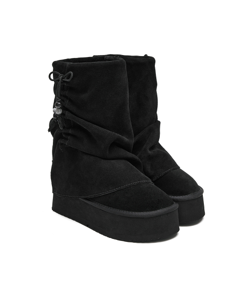 GATHERED MAXI FOLDED BOOTS MIDDLE - 2 colors
