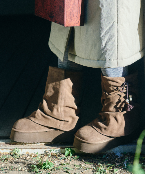 GATHERED MAXI FOLDED BOOTS MIDDLE - 2 colors