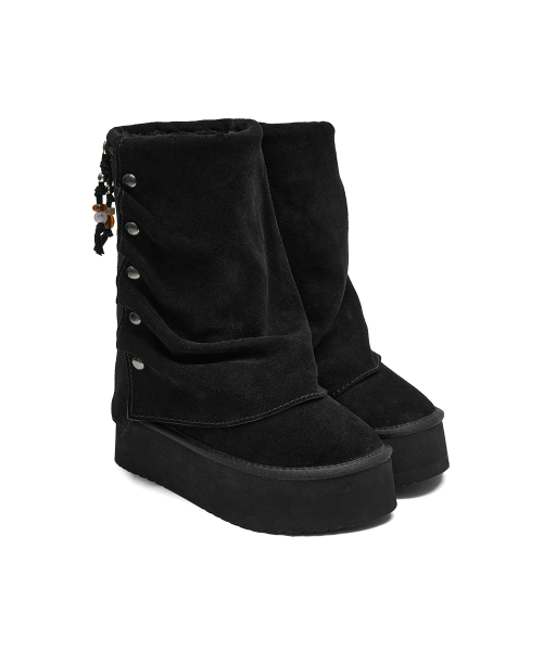 STUD MAXI FOLDED BOOTS MIDDLE - 2 colors