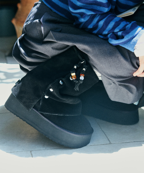STUD MAXI FOLDED BOOTS MIDDLE - 2 colors