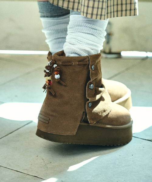 STUD MAXI FOLDED BOOTS SHORT - 2 colors
