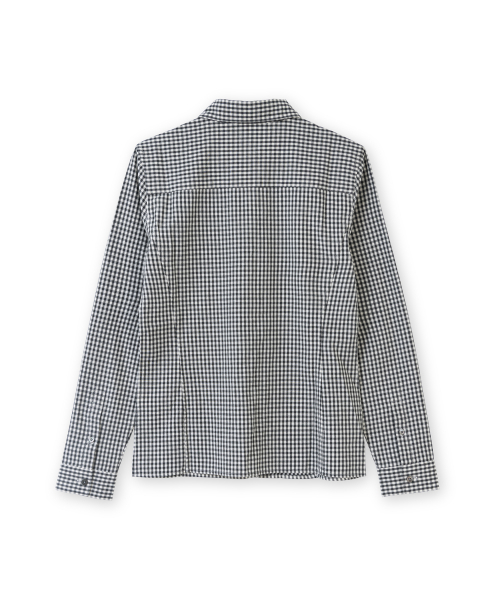W Slim Check Shirt, Black Check