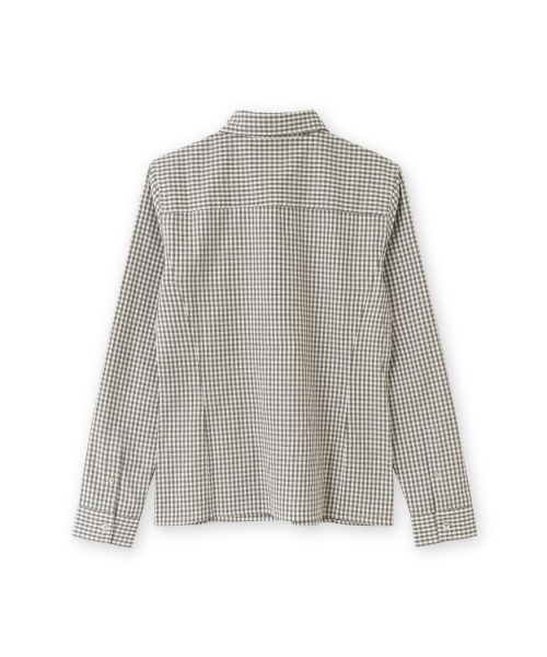 W Slim Check Shirt, Brown Check