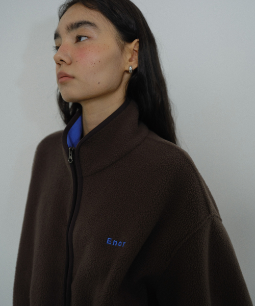 [CORE] COZY FIT FLEECE ZIP-UP - BROWN