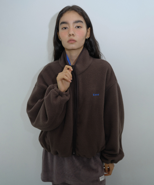 [CORE] COZY FIT FLEECE ZIP-UP - BROWN