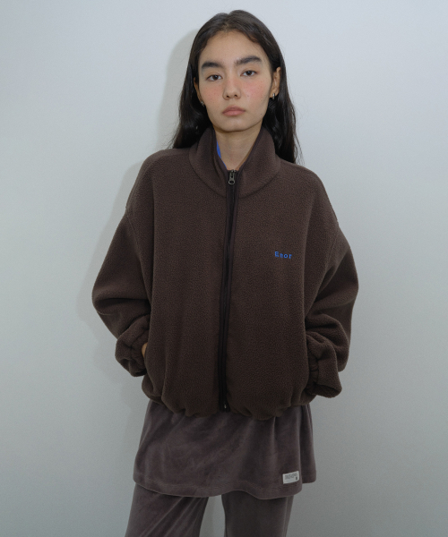 [CORE] COZY FIT FLEECE ZIP-UP - BROWN