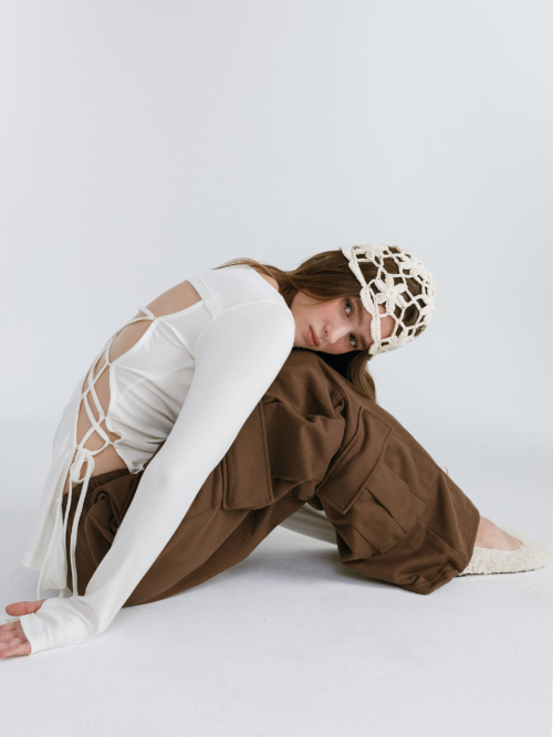 BACKLESS STRAP T-SHIRT / IVORY