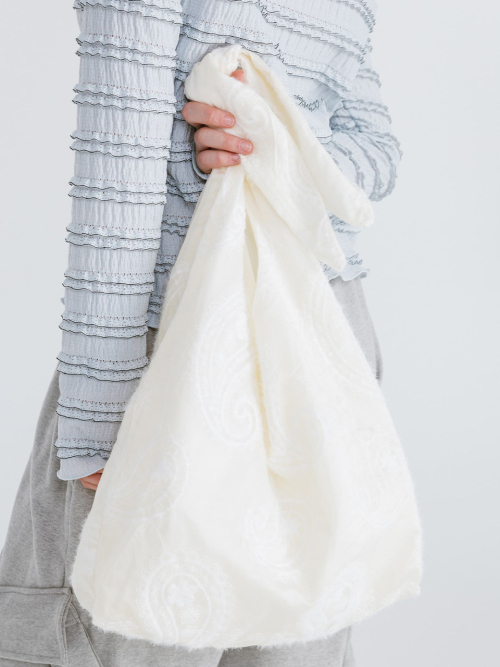 SOFT ROUND ORGANZA BAG / IVORY