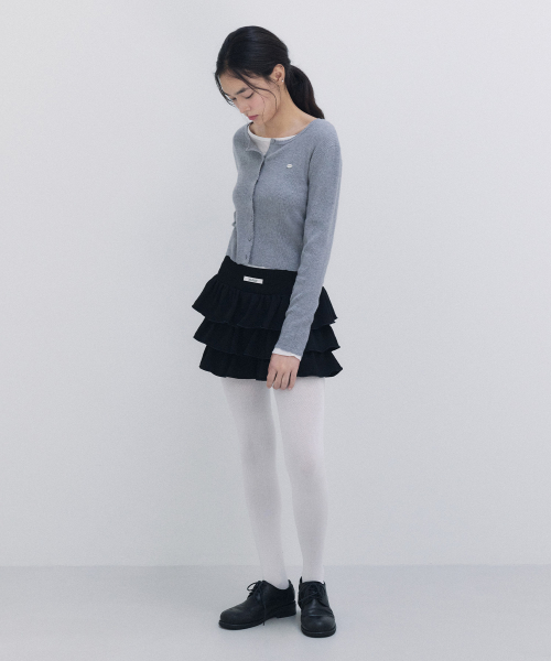 NUBASIC FRILL MINI SKIRT BLACK
