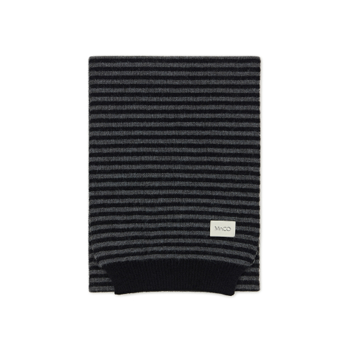 Stripe Knit muffler (charcoal black)