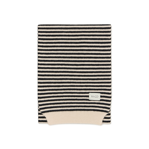Stripe Knit muffler (ivory black)