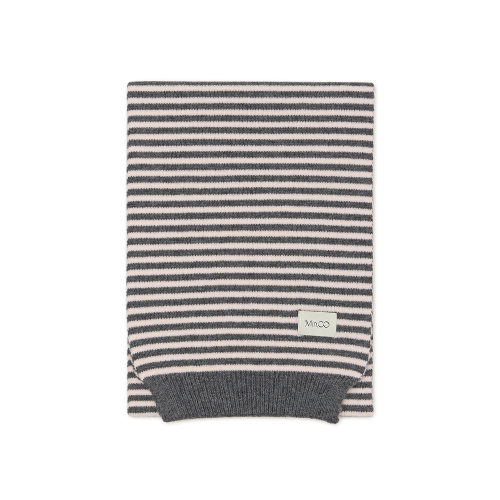 Stripe Knit muffler (pink gray)