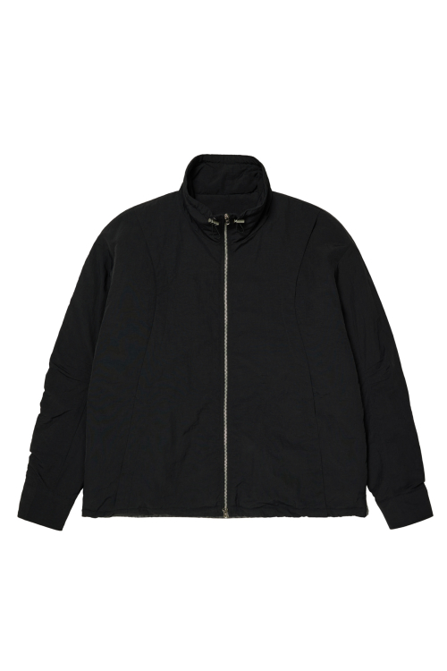 DEINET CHECK CONTRAST BOMBER JACKET IN BLACK