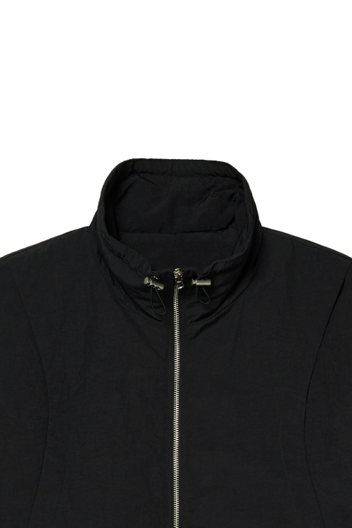 DEINET CHECK CONTRAST BOMBER JACKET IN BLACK