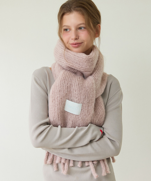palette knit muffler (sepia)