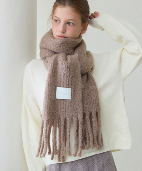 palette knit muffler (brown)