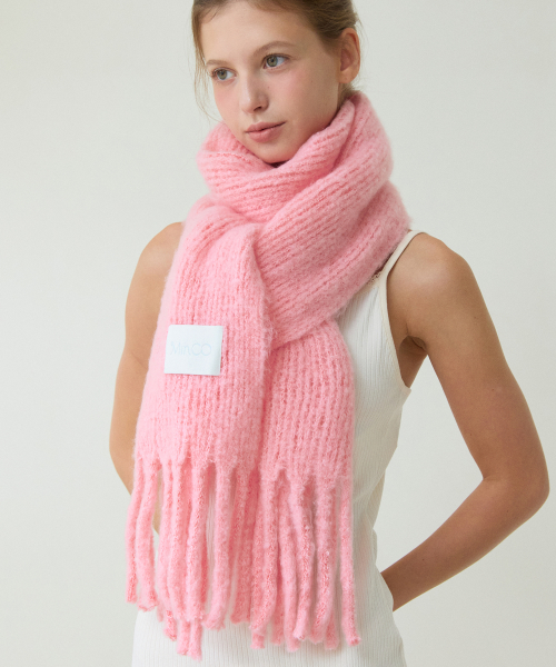 palette knit muffler (deep pink)