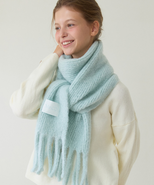 palette knit muffler (green)